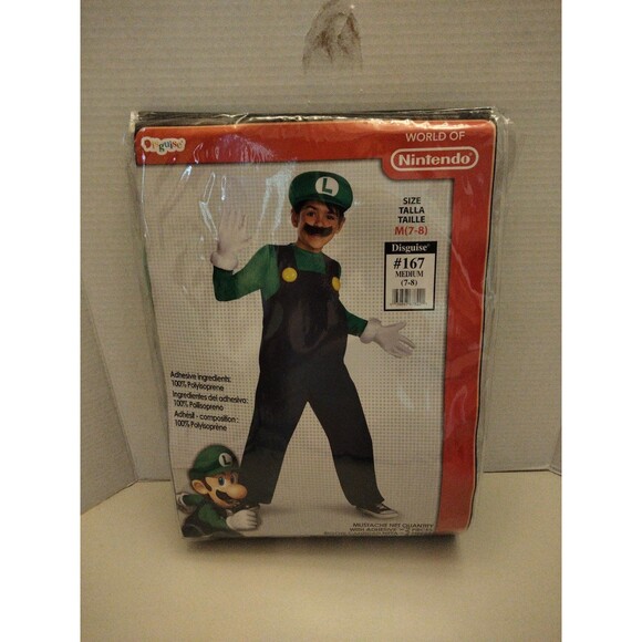 Super Mario Nintendo Luigi Boys Halloween costume size 7/8